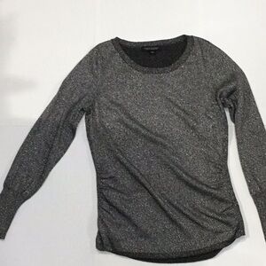 Banana Republic Gray Crew Neck Long Sleeve Blouse